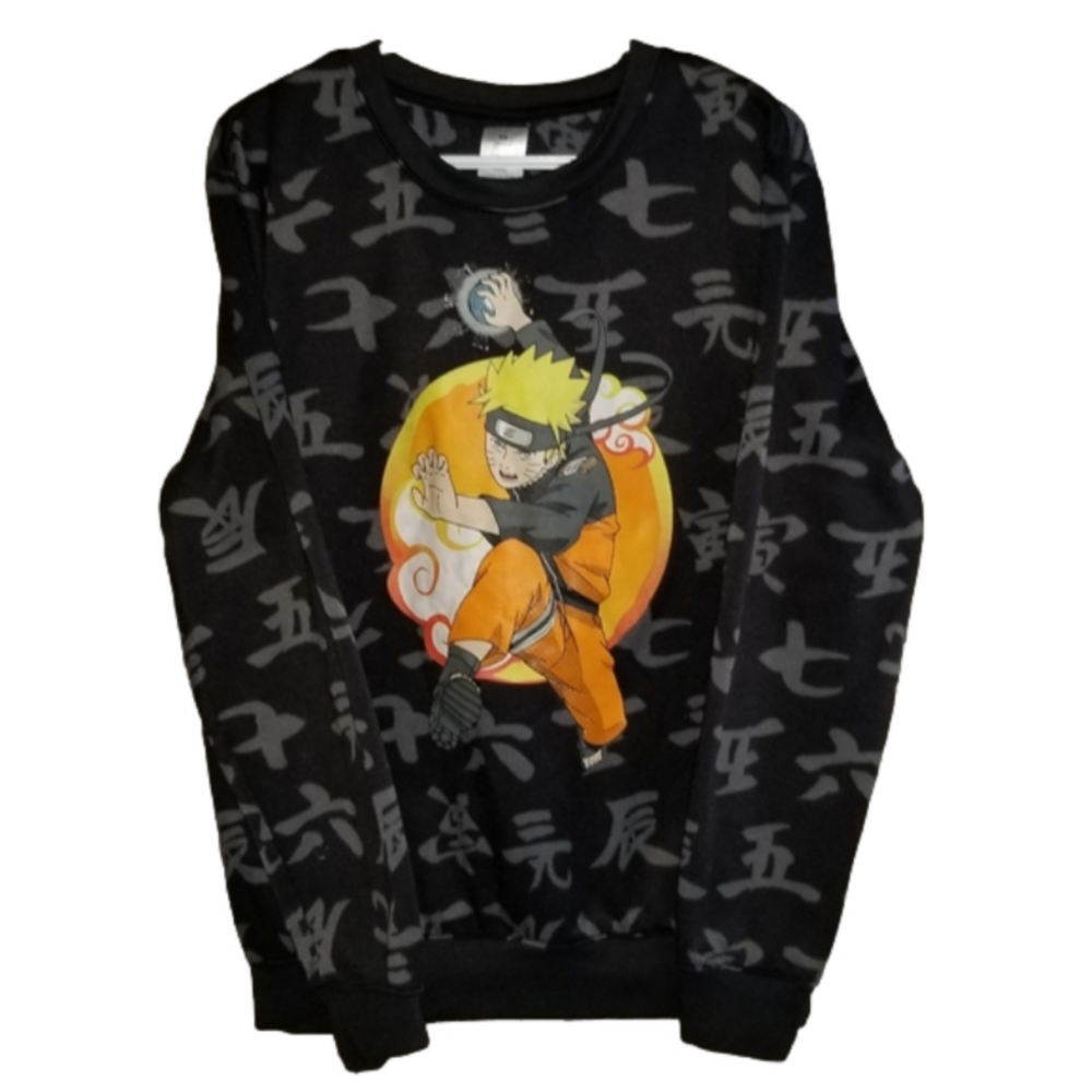 Naruto Shippuden Vintage (2002) All Over Graphic Sweater Size M